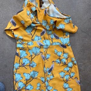 Beautiful bright yellow jumpsuit from Anthropologie